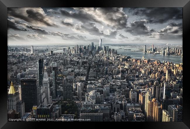 New York From Above Framed Print by SCOTT WARNE
