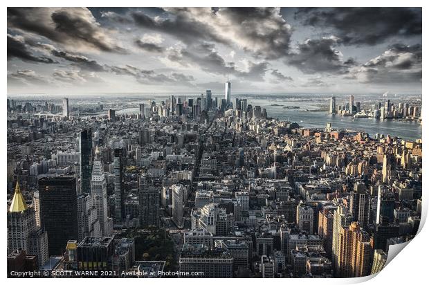 New York From Above Print by SCOTT WARNE