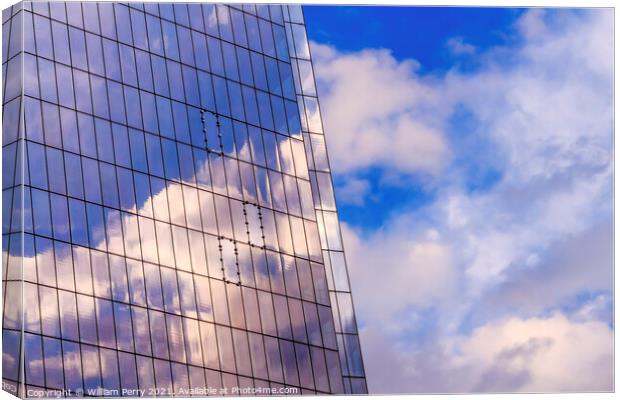 Skyscraper Abstract Glass Building Skyscraper Reflection New Yor Canvas Print by William Perry