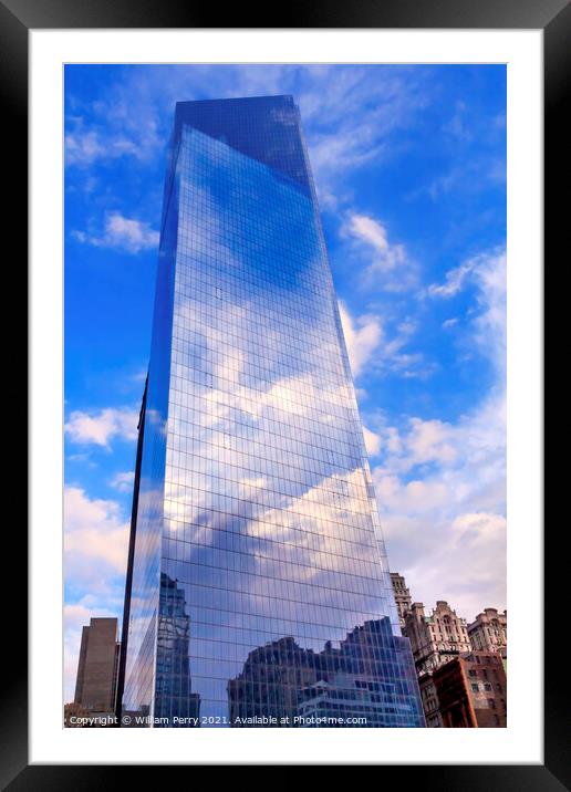 New World Trade Center Glass Building Skyscraper Skyline Reflect Framed Mounted Print by William Perry