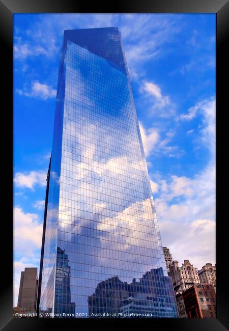 New World Trade Center Glass Building Skyscraper Skyline Reflect Framed Print by William Perry
