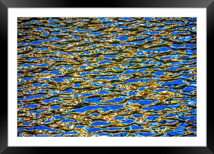 Memorial Pool Reflection Patterns Abstract New York NY Framed Mounted Print by William Perry