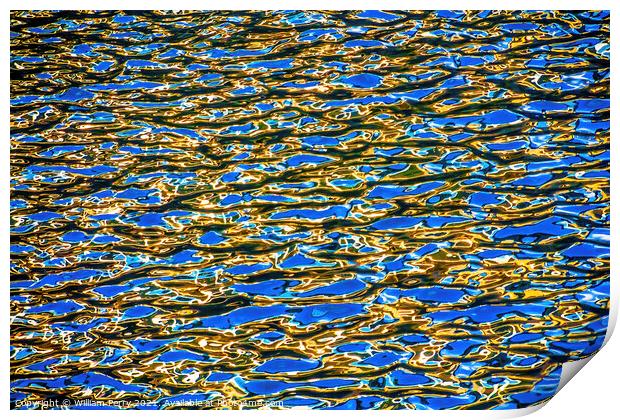 Memorial Pool Reflection Patterns Abstract New York NY Print by William Perry