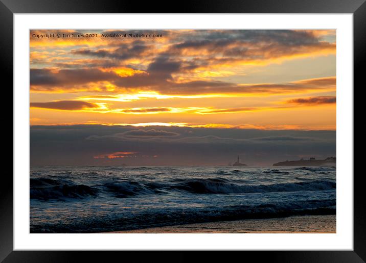 Golden Sky and Silver Sea Framed Mounted Print by Jim Jones
