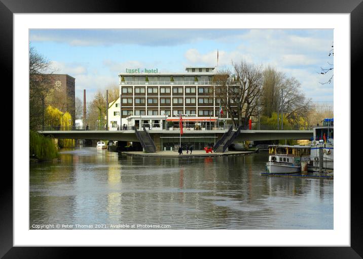 A Riverside Haven in Heilbronn Framed Mounted Print by Peter Thomas