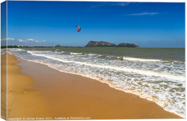 Kite Surfing Thailand Canvas Print by Adrian Evans