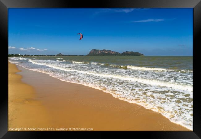 Kite Surfing Thailand Framed Print by Adrian Evans