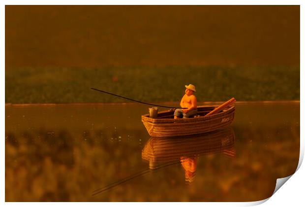 Fishing In Autumn Print by Steve Purnell