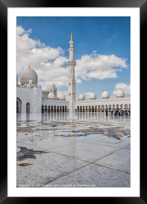 Sheikh Zayed Grand golden Mosque Abu Dhabi  Framed Mounted Print by Holly Burgess
