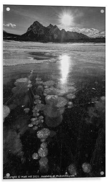 Frozen Ice bubbles on Abraham Lake Acrylic by Matt Hill