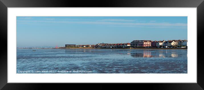 Hoylake Beach Reflections Framed Mounted Print by Liam Neon