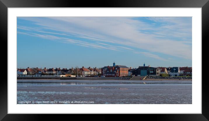 Hoylake from the Beach Framed Mounted Print by Liam Neon