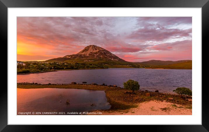 "Golden Majesty: The Enchanting Mount Errigal" Framed Mounted Print by KEN CARNWATH