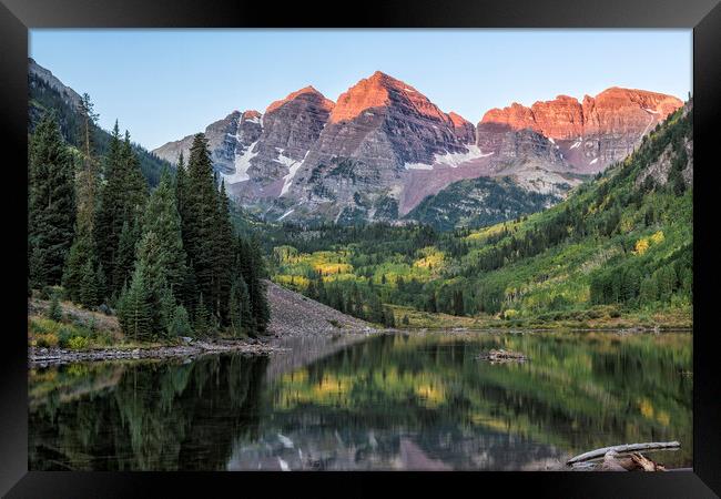 Sunrise at Maroon Bells, No. 2 Framed Print by Belinda Greb