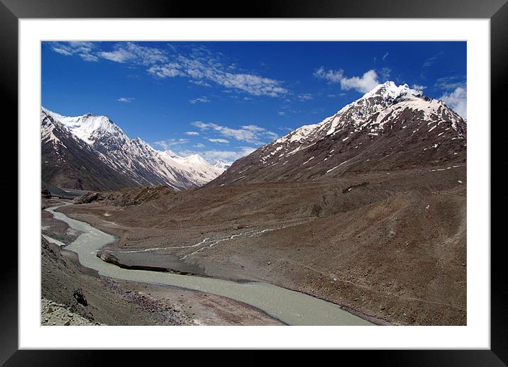 The Chandra River in the Lahaul Valley, India Framed Mounted Print by Serena Bowles
