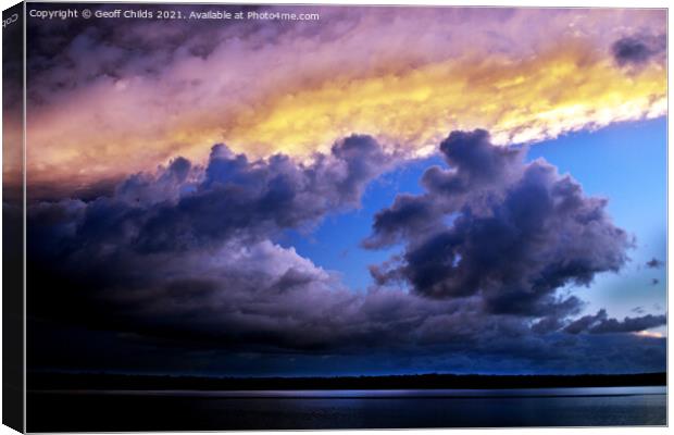 Gray and Gold Storm Cloud. Canvas Print by Geoff Childs