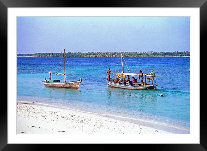 small boats Framed Mounted Print by Hassan Najmy