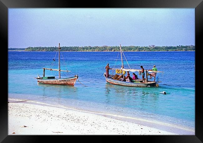 small boats Framed Print by Hassan Najmy