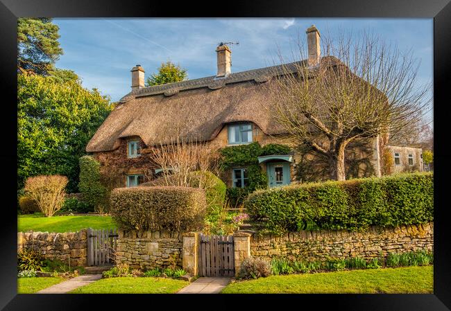 Thatched Cottage Chipping Campden Framed Print by David Ross