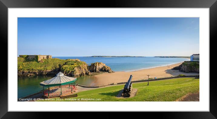 Bandstand St Catherine's Island Castle Beach Tenby Framed Mounted Print by Chris Warren