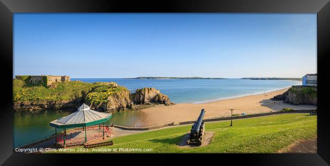 Bandstand St Catherine's Island Castle Beach Tenby Framed Print by Chris Warren