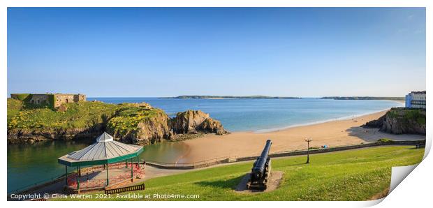 Bandstand St Catherine's Island Castle Beach Tenby Print by Chris Warren