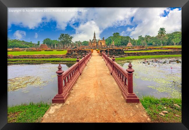 Sukhothai Historical Park Thailand Framed Print by Adrian Evans