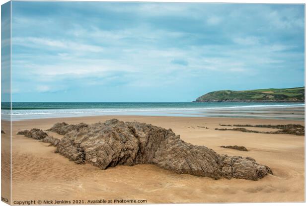 Croyde Bay on the North Devon Coast in September  Canvas Print by Nick Jenkins