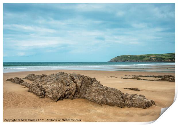Croyde Bay on the North Devon Coast in September  Print by Nick Jenkins
