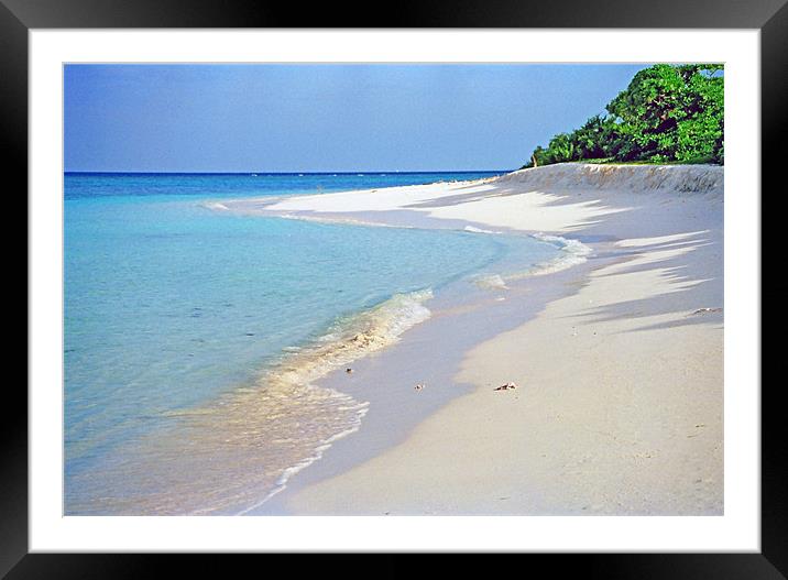beach alone Framed Mounted Print by Hassan Najmy