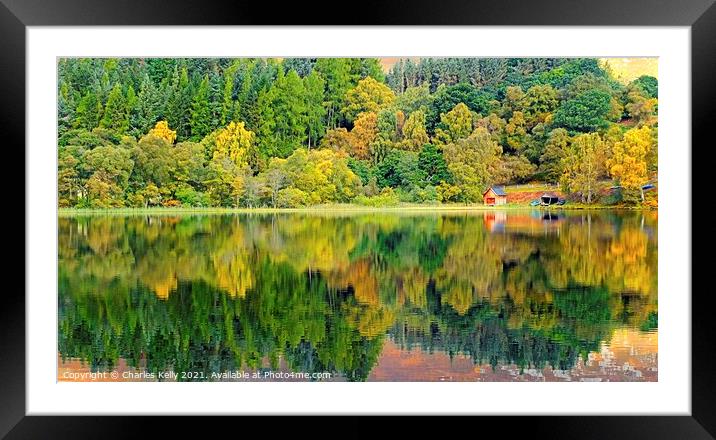 Loch Alvie Reflections Framed Mounted Print by Charles Kelly
