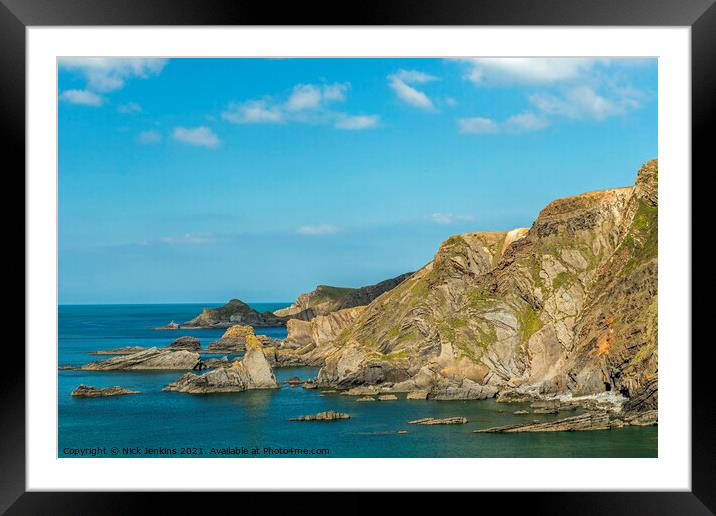 Hartland Quay Coastline North Devon West Country Framed Mounted Print by Nick Jenkins