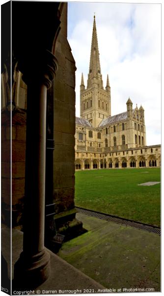 Norwich cathedral Canvas Print by Darren Burroughs