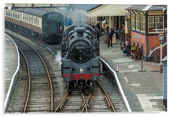 Steam Engine 80072 at Llangollen Railway Station  Acrylic by Nick Jenkins
