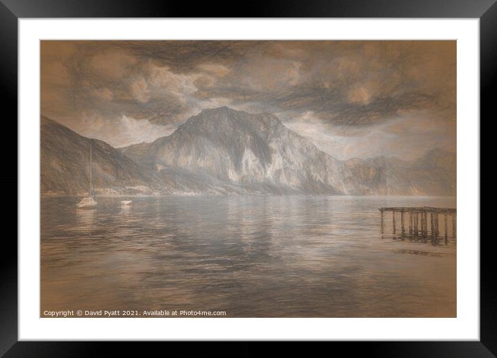 Traunsee Lake da Vinci  Framed Mounted Print by David Pyatt
