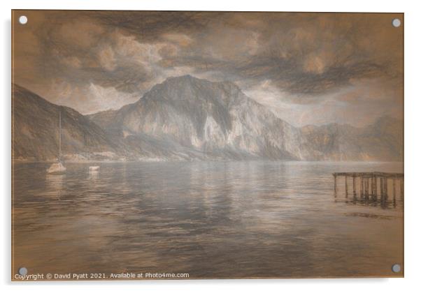 Traunsee Lake da Vinci  Acrylic by David Pyatt