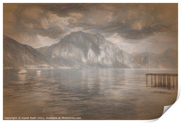 Traunsee Lake da Vinci  Print by David Pyatt