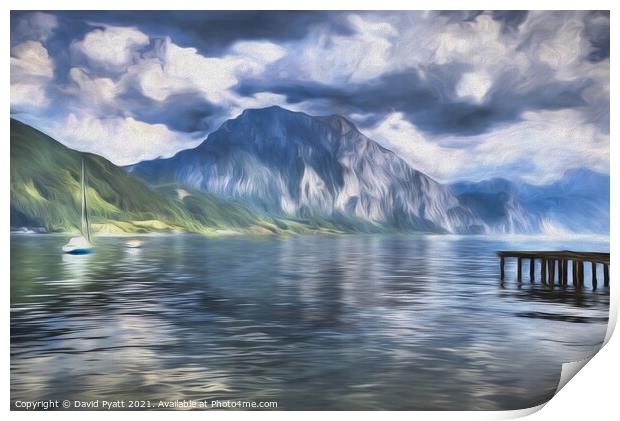 Traunsee Lake Austria Art Print by David Pyatt