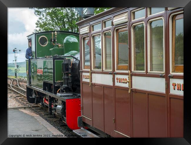 Steam Engine Isaac on the Woody Bay Station Line  Framed Print by Nick Jenkins