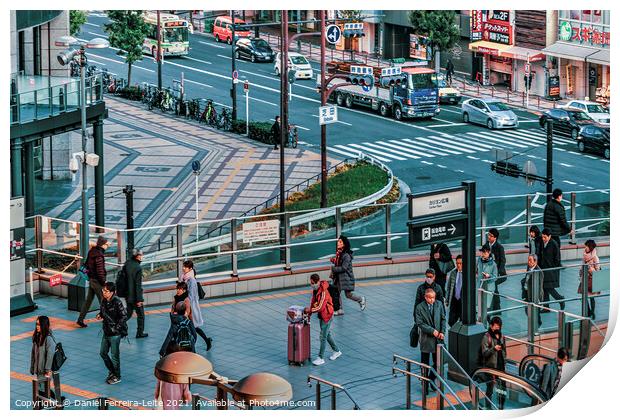 Crowded Urban Scene, Osaka - Japan Print by Daniel Ferreira-Leite