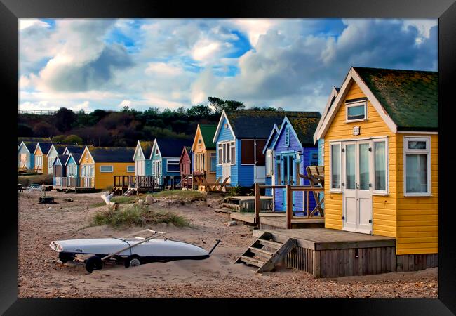 Beach Huts Hengistbury Head Dorset England Framed Print by Andy Evans Photos