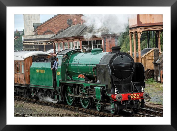 Steam Engine 925 Kidderminster Railway Station Framed Mounted Print by Nick Jenkins
