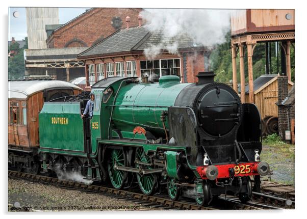 Steam Engine 925 Kidderminster Railway Station Acrylic by Nick Jenkins