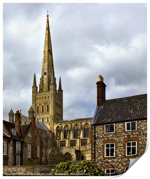 Norwich Cathedral Print by Darren Burroughs