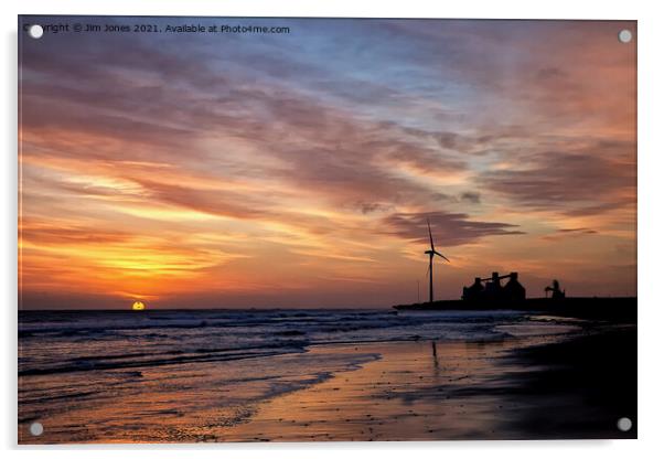 January daybreak on the beach. Acrylic by Jim Jones