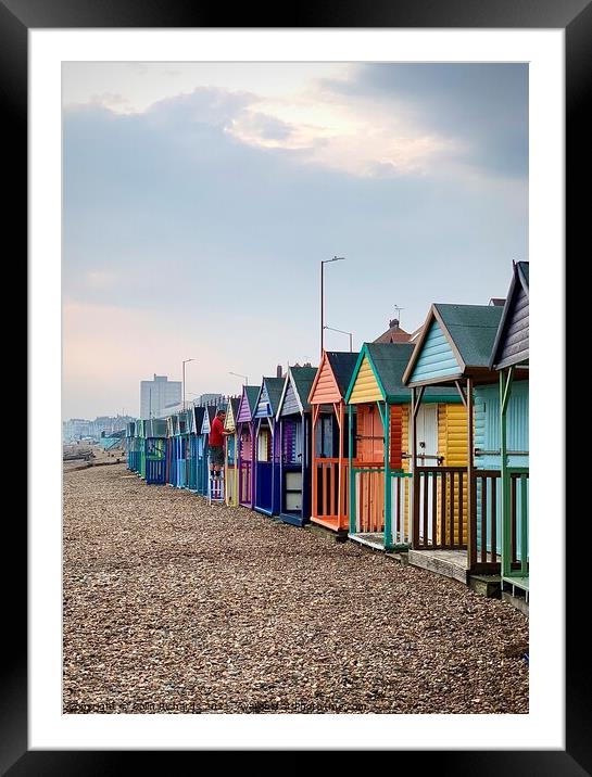 Beach huts Framed Mounted Print by Colin Richards