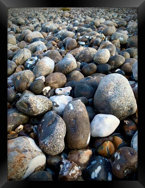 Pebble beach Framed Print by Colin Richards