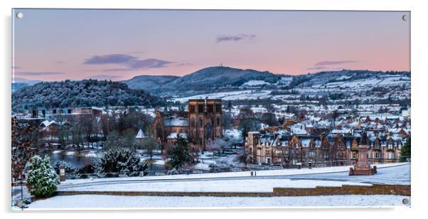 Inverness Winter Cityscape Acrylic by John Frid