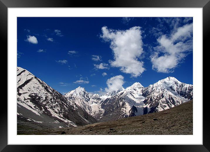 Snow Topped Mountains in the Spiti Valley Framed Mounted Print by Serena Bowles