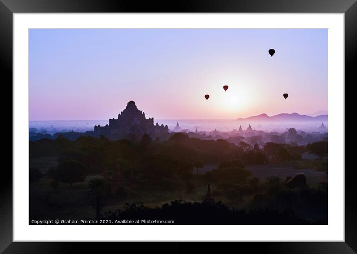 Bagan at Dawn Framed Mounted Print by Graham Prentice